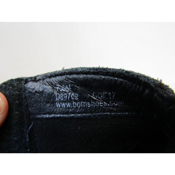 Born Womens Size 7.5 M Black Suede Zip Ankle Fashion Boots Bootie - Picture 10 of 11